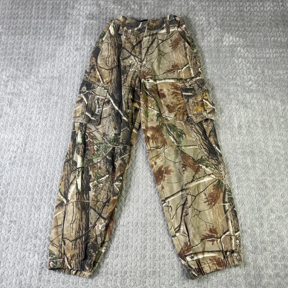 Realtree AP Camo Cargo Pants Youth Size L 10/12 All Purpose Camouflage Joggers